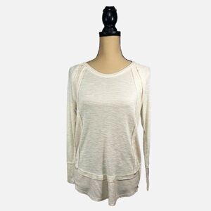 True Craft Viscose Blend Thermal Ecru Top Womens size XS
